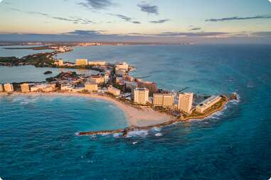 Cancun coastline at sunrise