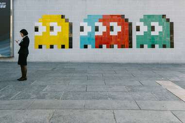 Invader art in Hong Kong