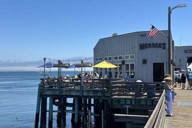 the view of mersea's restaurant on the pier in avila beach