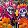 four women wearing skull masks at dia de los muertos celebration san antonio texas